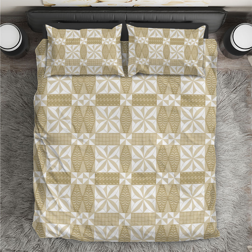 Beige Ngatu Pattern Malo e Lelei Tonga Bedding Set
