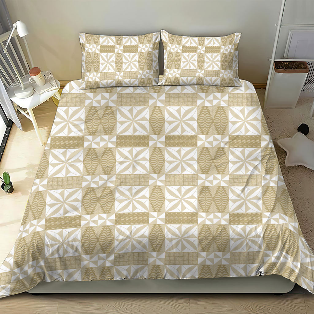 Beige Ngatu Pattern Malo e Lelei Tonga Bedding Set