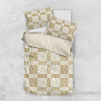 Beige Ngatu Pattern Malo e Lelei Tonga Bedding Set