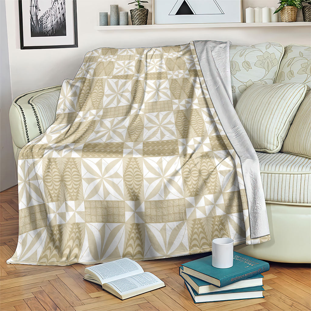 Beige Ngatu Pattern Malo e Lelei Tonga Blanket