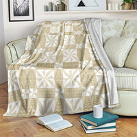 Beige Ngatu Pattern Malo e Lelei Tonga Blanket