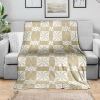 Beige Ngatu Pattern Malo e Lelei Tonga Blanket