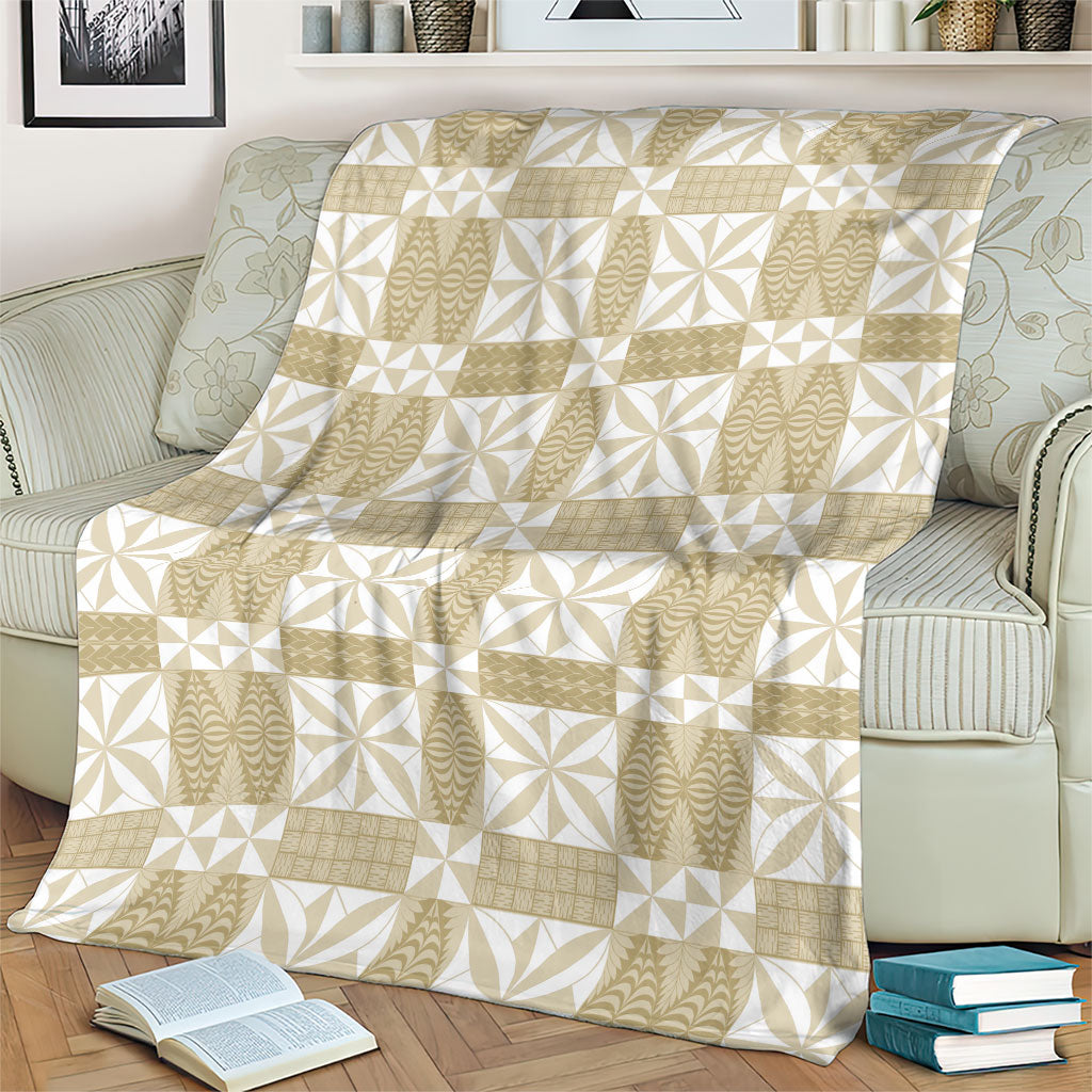 Beige Ngatu Pattern Malo e Lelei Tonga Blanket