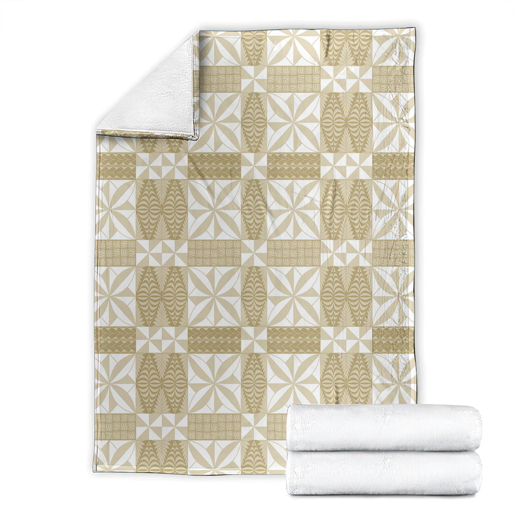 Beige Ngatu Pattern Malo e Lelei Tonga Blanket