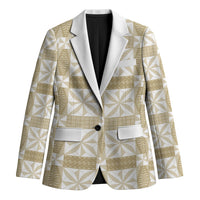 Beige Ngatu Pattern Malo e Lelei Tonga Blazer