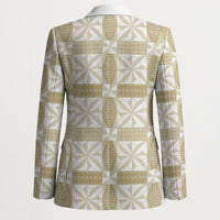 Beige Ngatu Pattern Malo e Lelei Tonga Blazer