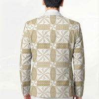 Beige Ngatu Pattern Malo e Lelei Tonga Blazer