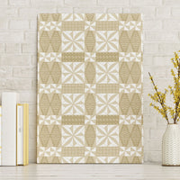 Beige Ngatu Pattern Malo e Lelei Tonga Canvas Wall Art
