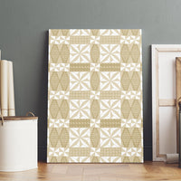 Beige Ngatu Pattern Malo e Lelei Tonga Canvas Wall Art