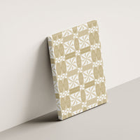 Beige Ngatu Pattern Malo e Lelei Tonga Canvas Wall Art