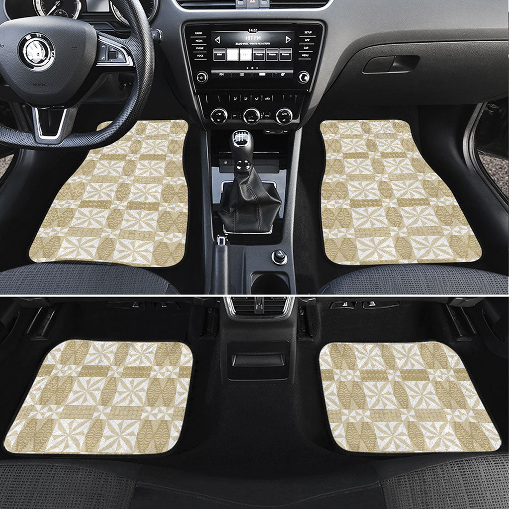 Beige Ngatu Pattern Malo e Lelei Tonga Car Mats