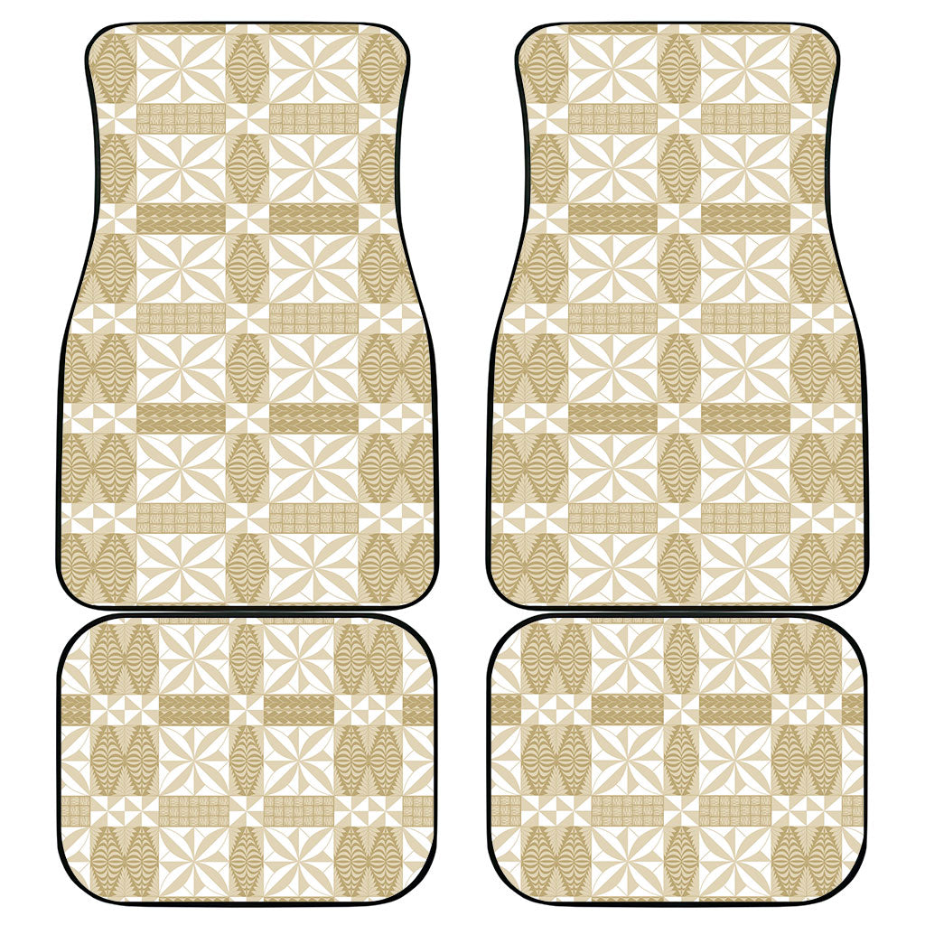 Beige Ngatu Pattern Malo e Lelei Tonga Car Mats