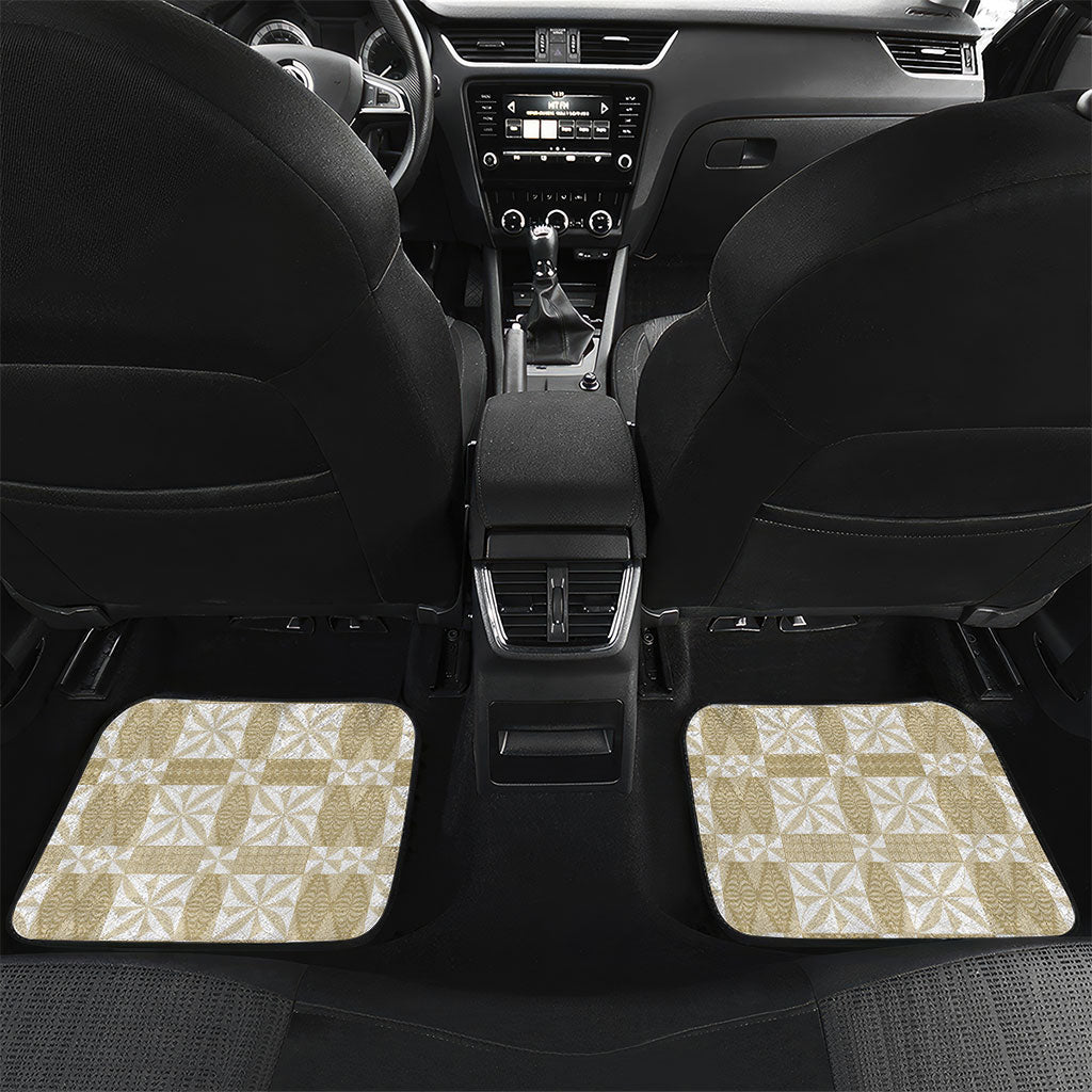Beige Ngatu Pattern Malo e Lelei Tonga Car Mats