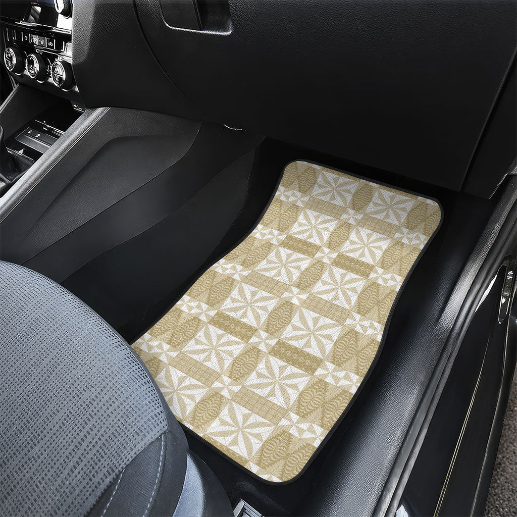 Beige Ngatu Pattern Malo e Lelei Tonga Car Mats