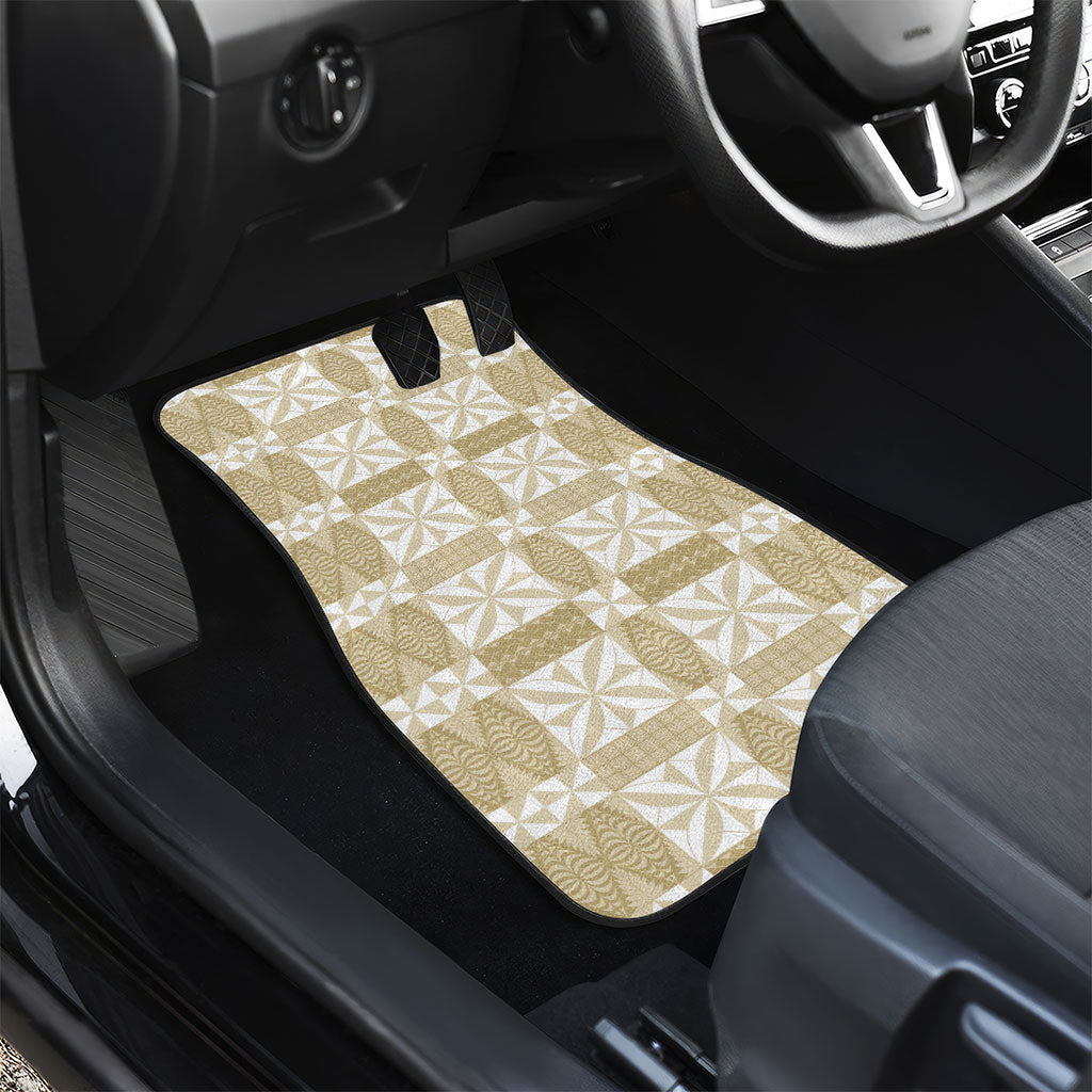 Beige Ngatu Pattern Malo e Lelei Tonga Car Mats