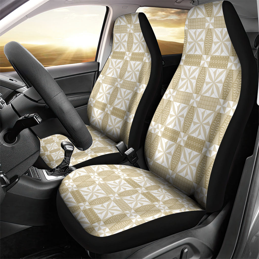 Beige Ngatu Pattern Malo e Lelei Tonga Car Seat Cover