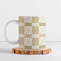 Beige Ngatu Pattern Malo e Lelei Tonga Ceramic Mug