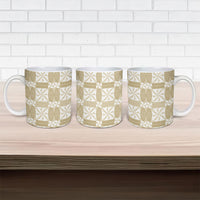 Beige Ngatu Pattern Malo e Lelei Tonga Ceramic Mug