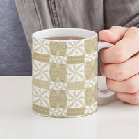 Beige Ngatu Pattern Malo e Lelei Tonga Ceramic Mug
