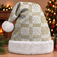 Beige Ngatu Pattern Malo e Lelei Tonga Christmas Santa Hat