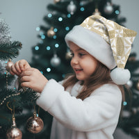 Beige Ngatu Pattern Malo e Lelei Tonga Christmas Santa Hat