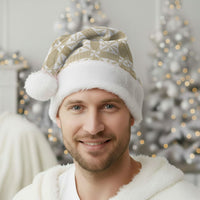 Beige Ngatu Pattern Malo e Lelei Tonga Christmas Santa Hat