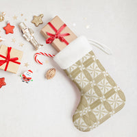Beige Ngatu Pattern Malo e Lelei Tonga Christmas Stocking
