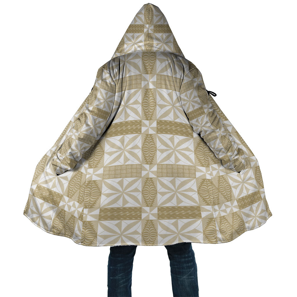 Beige Ngatu Pattern Malo e Lelei Tonga Cloak