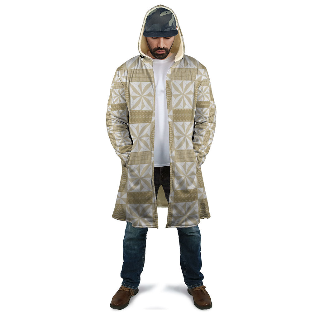 Beige Ngatu Pattern Malo e Lelei Tonga Cloak