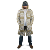 Beige Ngatu Pattern Malo e Lelei Tonga Cloak
