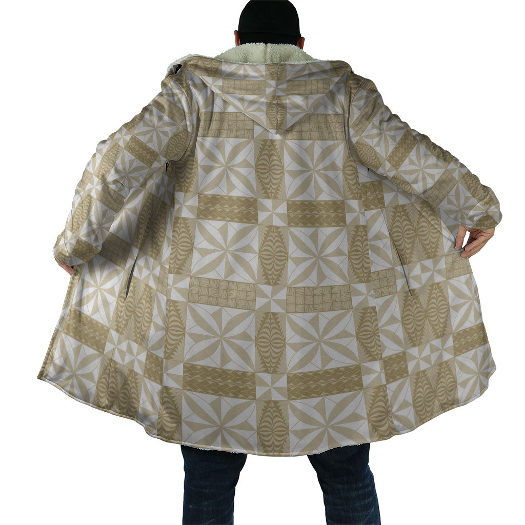 Beige Ngatu Pattern Malo e Lelei Tonga Cloak