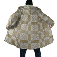 Beige Ngatu Pattern Malo e Lelei Tonga Cloak