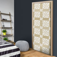 Beige Ngatu Pattern Malo e Lelei Tonga Door Cover
