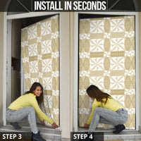 Beige Ngatu Pattern Malo e Lelei Tonga Door Cover