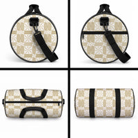 Beige Ngatu Pattern Malo e Lelei Tonga Duffle Bag