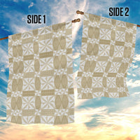 Beige Ngatu Pattern Malo e Lelei Tonga Garden Flag