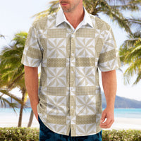 Beige Ngatu Pattern Malo e Lelei Tonga Hawaiian Shirt