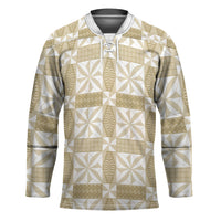 Beige Ngatu Pattern Malo e Lelei Tonga Hockey Jersey