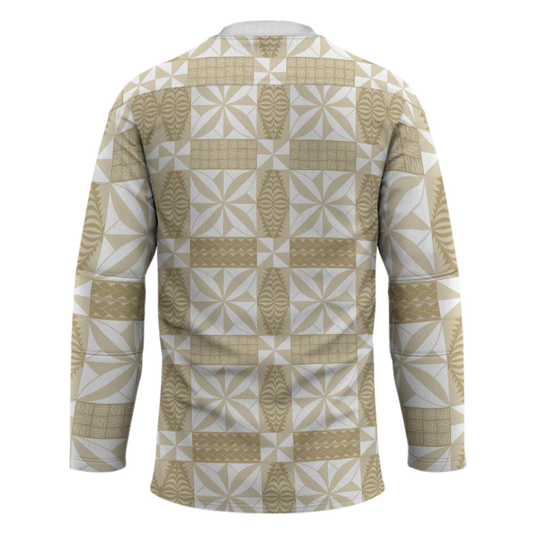 Beige Ngatu Pattern Malo e Lelei Tonga Hockey Jersey