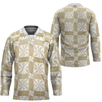Beige Ngatu Pattern Malo e Lelei Tonga Hockey Jersey