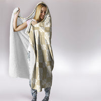 Beige Ngatu Pattern Malo e Lelei Tonga Hooded Blanket