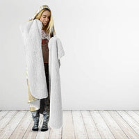 Beige Ngatu Pattern Malo e Lelei Tonga Hooded Blanket