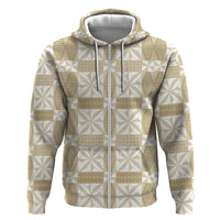 Beige Ngatu Pattern Malo e Lelei Tonga Hoodie
