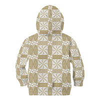 Beige Ngatu Pattern Malo e Lelei Tonga Kid Hoodie