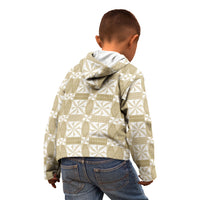 Beige Ngatu Pattern Malo e Lelei Tonga Kid Hoodie