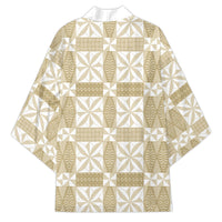 Beige Ngatu Pattern Malo e Lelei Tonga Kimono