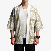 Beige Ngatu Pattern Malo e Lelei Tonga Kimono