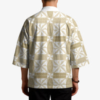 Beige Ngatu Pattern Malo e Lelei Tonga Kimono