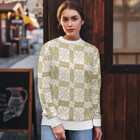 Beige Ngatu Pattern Malo e Lelei Tonga Ugly Christmas Sweater