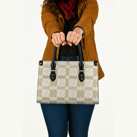 Beige Ngatu Pattern Malo e Lelei Tonga Leather Bag